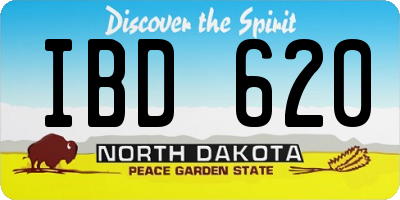 ND license plate IBD620