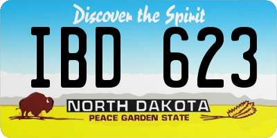 ND license plate IBD623