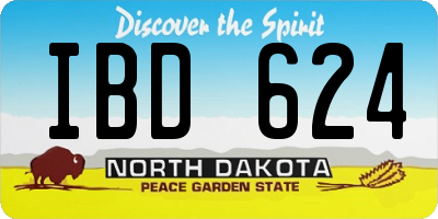 ND license plate IBD624