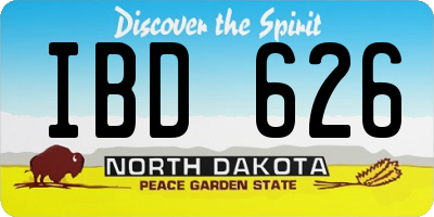 ND license plate IBD626