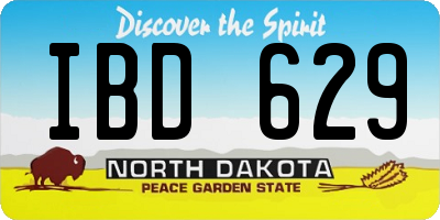 ND license plate IBD629