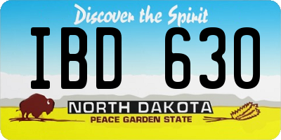 ND license plate IBD630