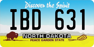 ND license plate IBD631