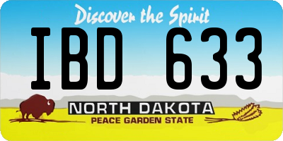 ND license plate IBD633