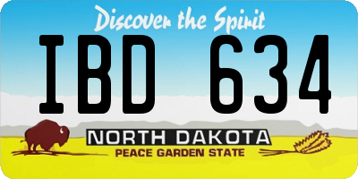 ND license plate IBD634
