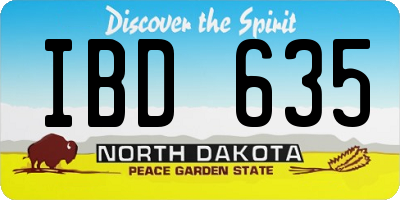 ND license plate IBD635