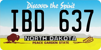 ND license plate IBD637