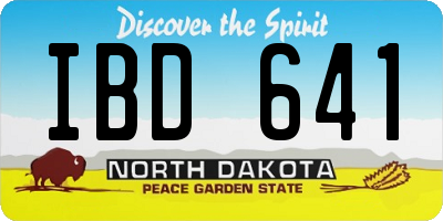 ND license plate IBD641