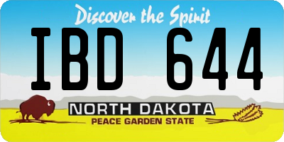 ND license plate IBD644