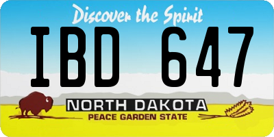 ND license plate IBD647