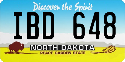 ND license plate IBD648