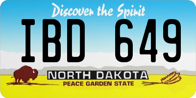 ND license plate IBD649