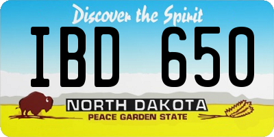 ND license plate IBD650