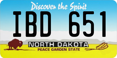 ND license plate IBD651