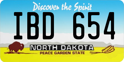 ND license plate IBD654