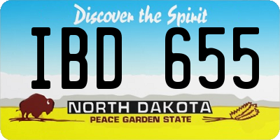 ND license plate IBD655
