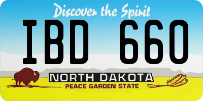 ND license plate IBD660