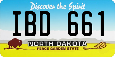 ND license plate IBD661
