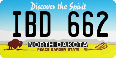 ND license plate IBD662