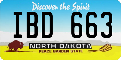 ND license plate IBD663