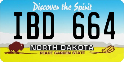 ND license plate IBD664