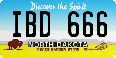 ND license plate IBD666