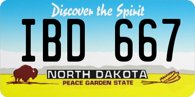 ND license plate IBD667