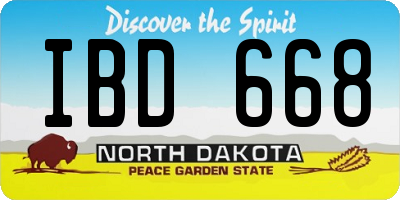 ND license plate IBD668