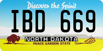 ND license plate IBD669