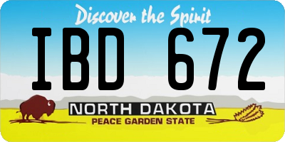 ND license plate IBD672