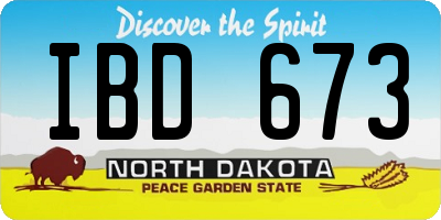 ND license plate IBD673