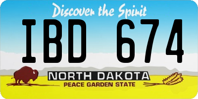ND license plate IBD674