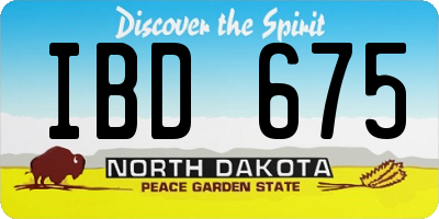 ND license plate IBD675
