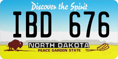 ND license plate IBD676