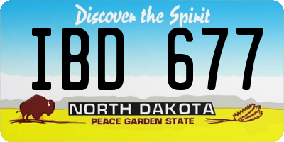 ND license plate IBD677