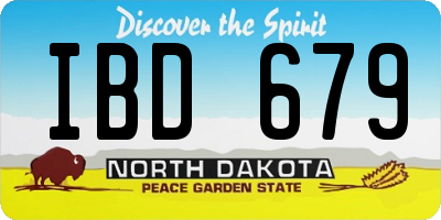 ND license plate IBD679
