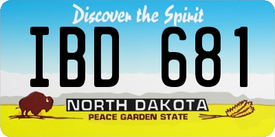 ND license plate IBD681