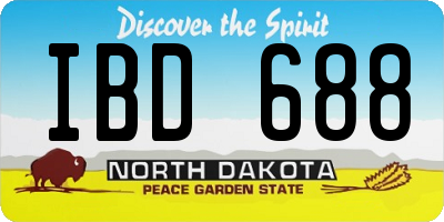 ND license plate IBD688
