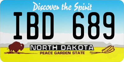 ND license plate IBD689