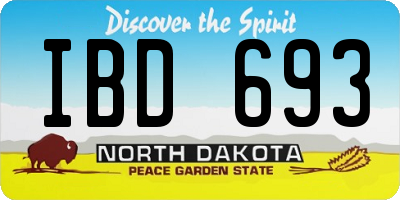 ND license plate IBD693