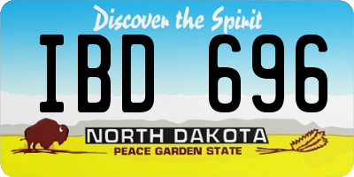 ND license plate IBD696