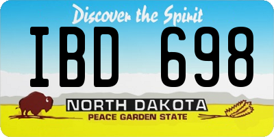 ND license plate IBD698