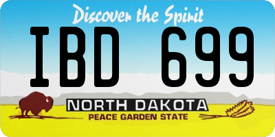 ND license plate IBD699