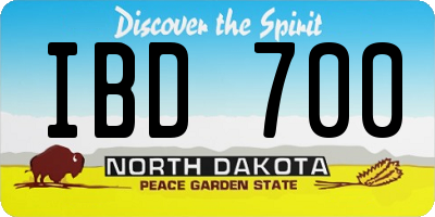 ND license plate IBD700