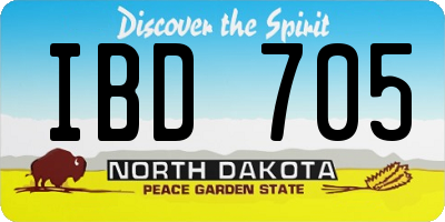 ND license plate IBD705