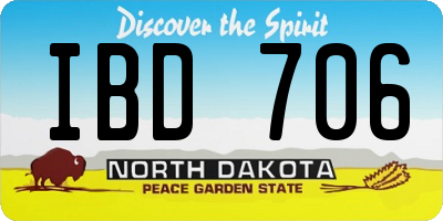 ND license plate IBD706