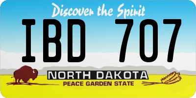 ND license plate IBD707