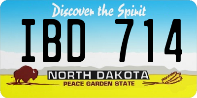 ND license plate IBD714