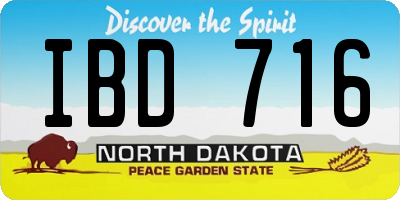 ND license plate IBD716