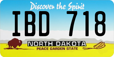 ND license plate IBD718